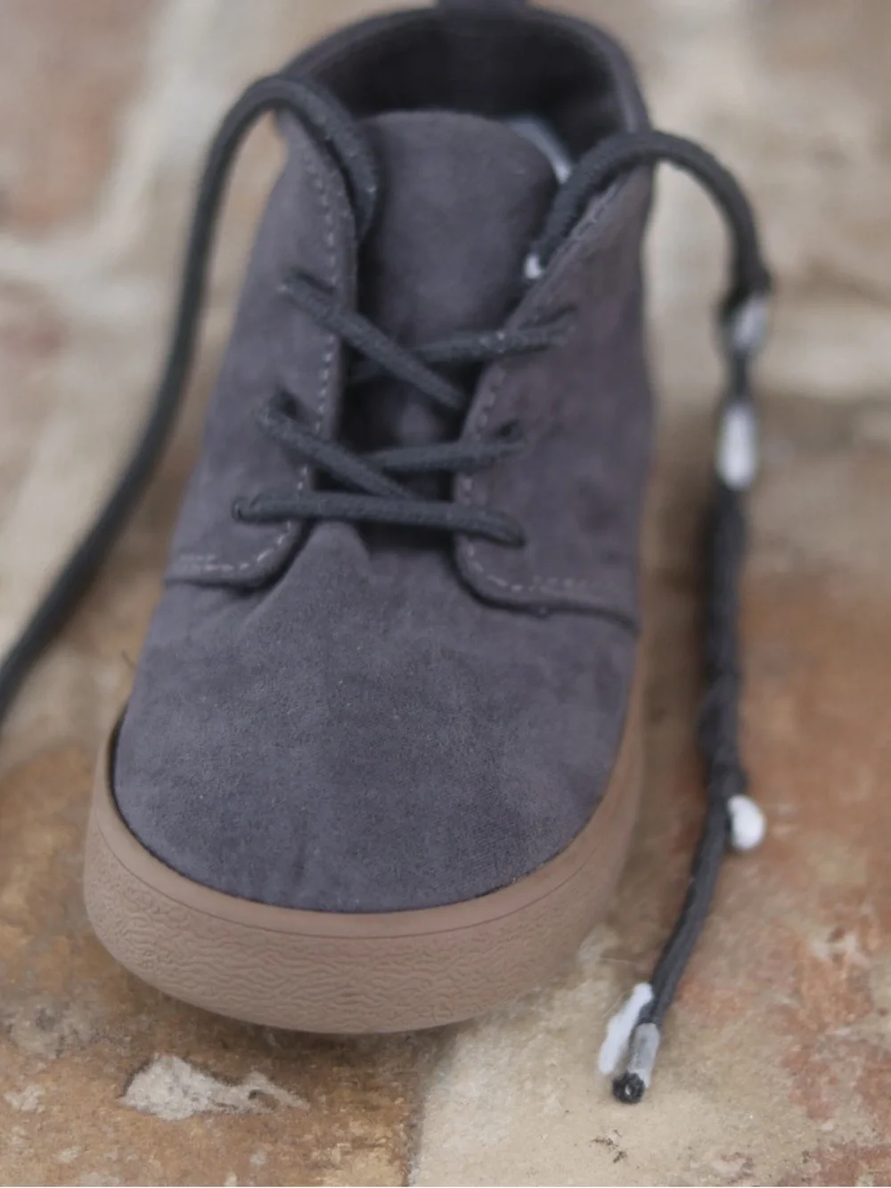 GAP Kids Charcoal Suede Lace-Up Shoes with Tan Outsole